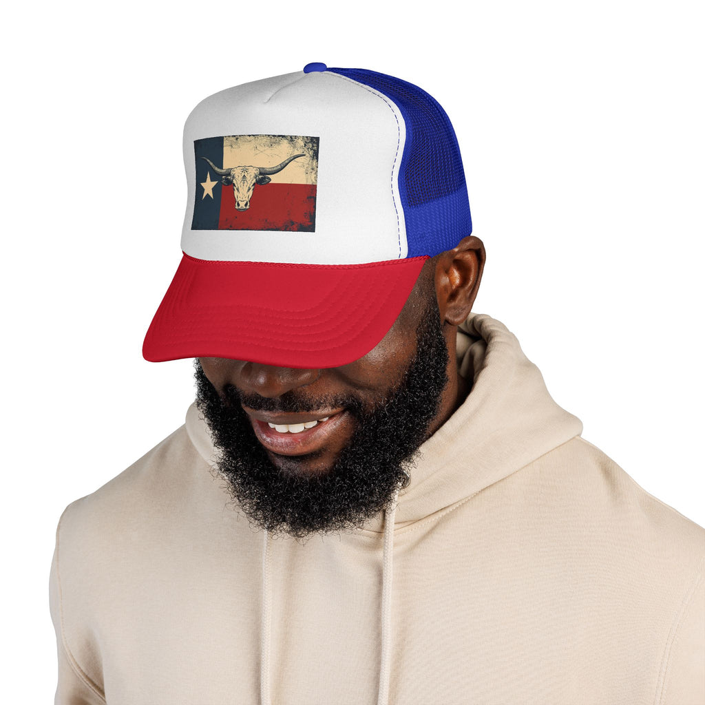 Texas Flag and Longhorn Trucker Hat