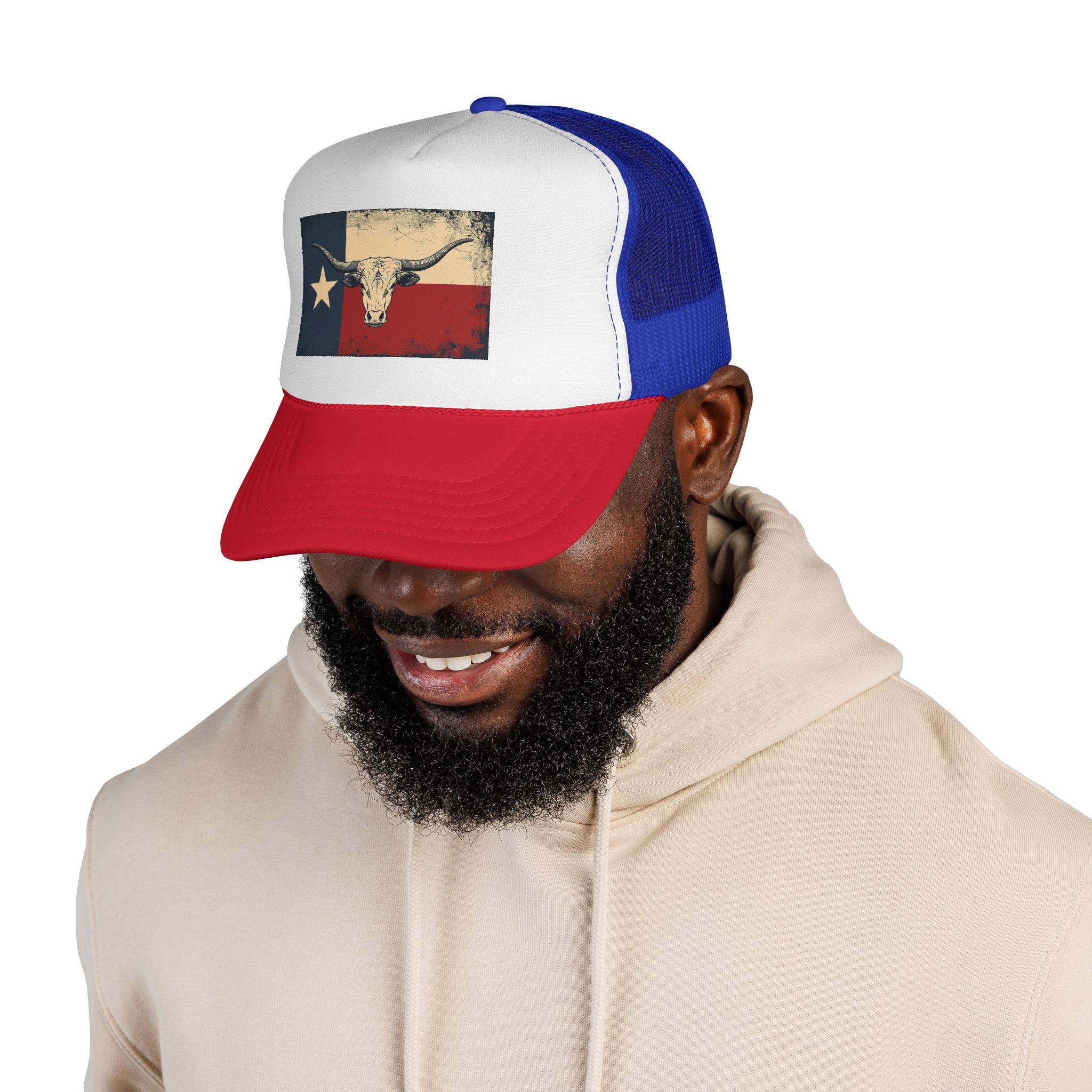 Texas Flag and Longhorn Trucker Hat