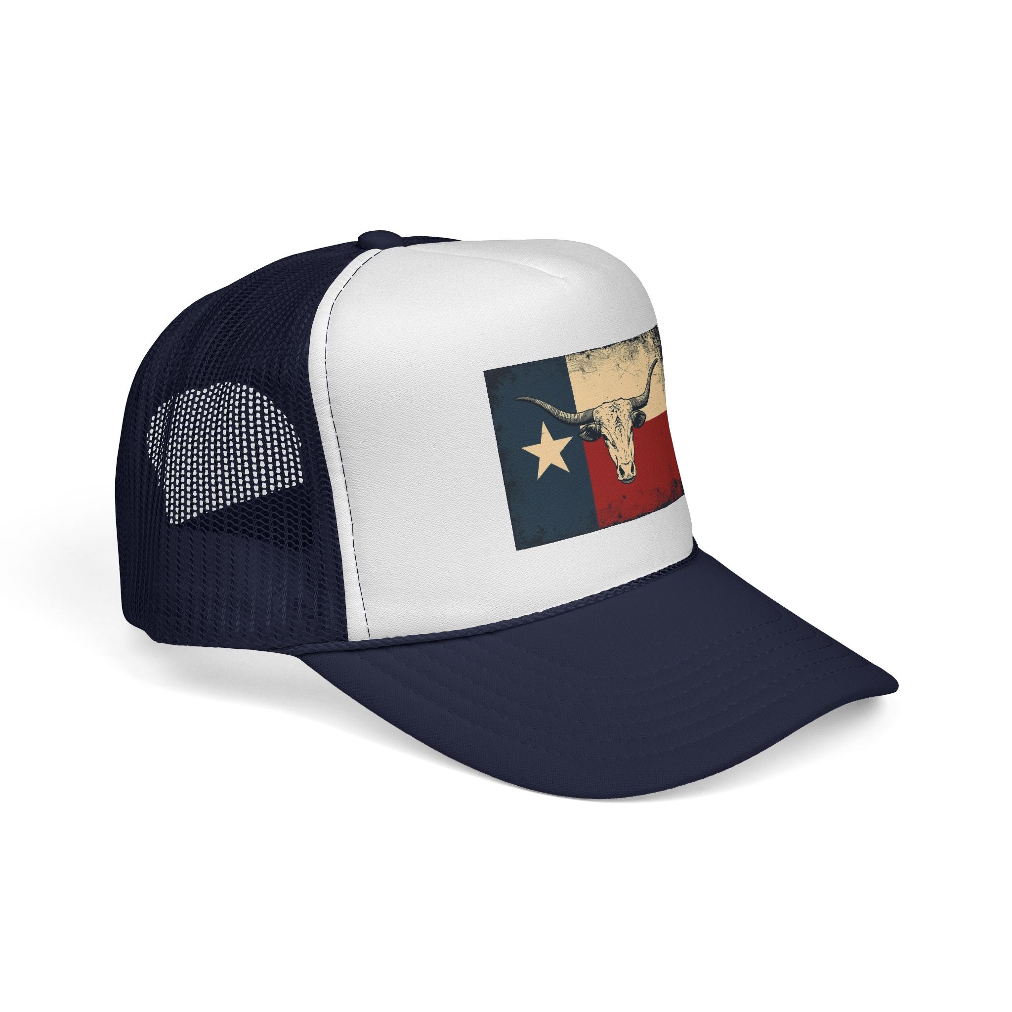 Texas Flag and Longhorn Trucker Hat