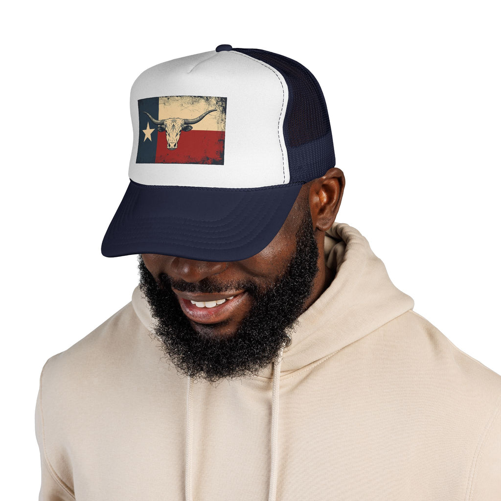 Texas Flag and Longhorn Trucker Hat