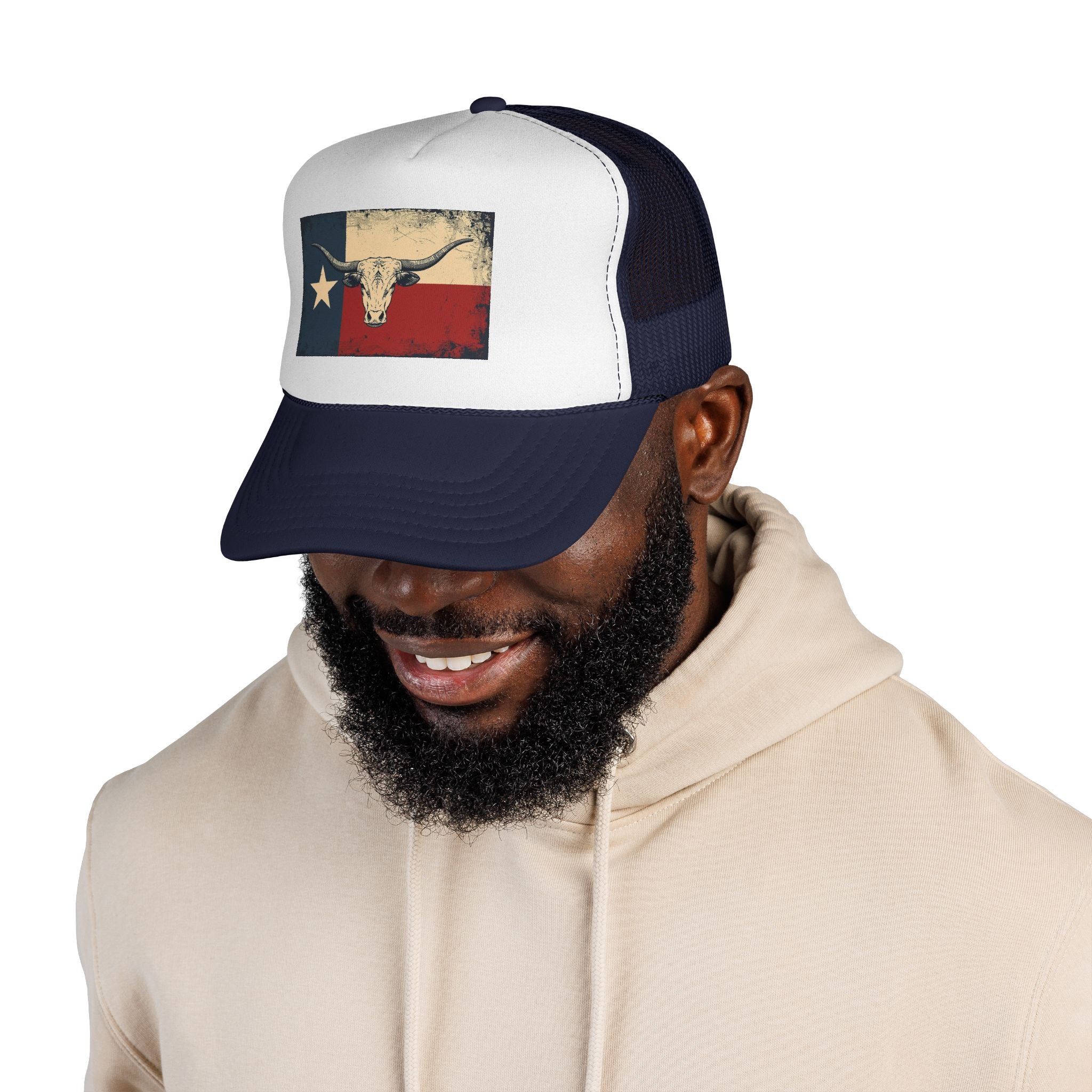 Texas Flag and Longhorn Trucker Hat