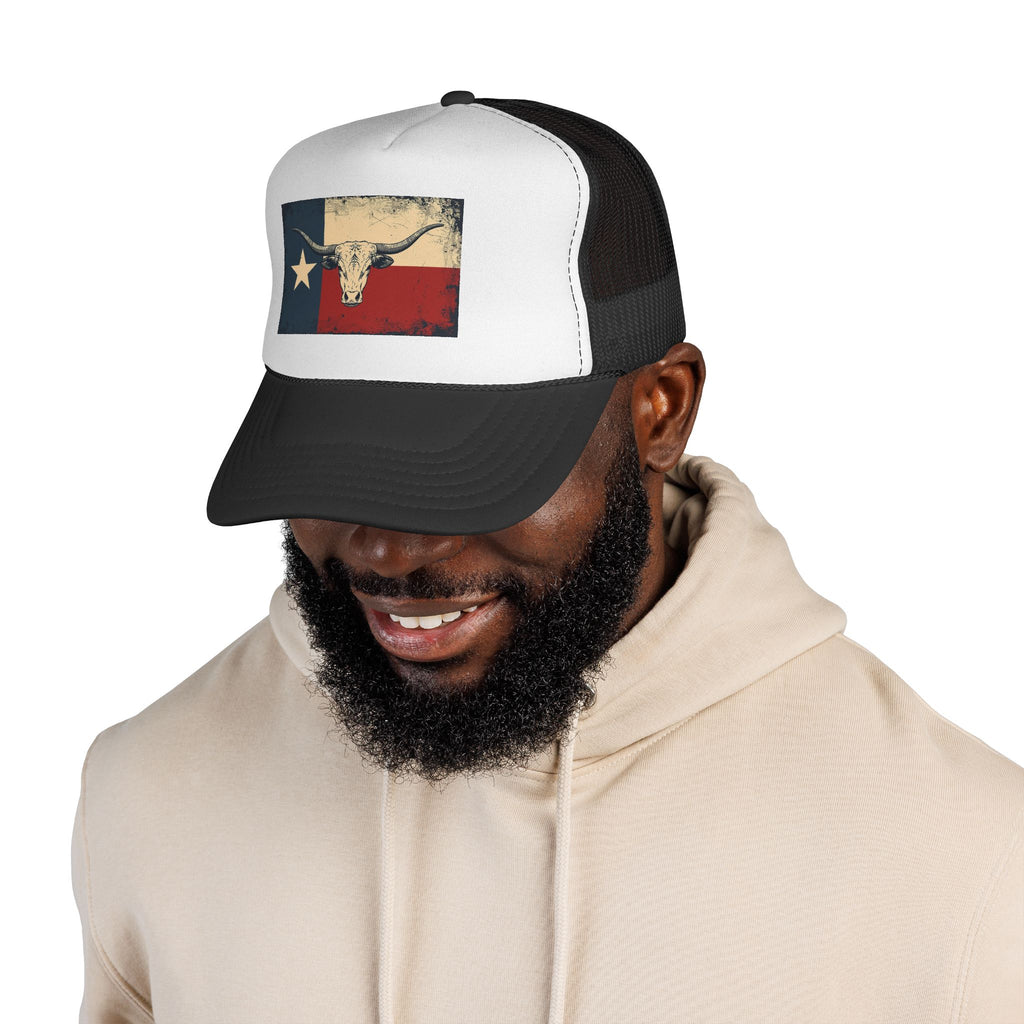 Texas Flag and Longhorn Trucker Hat