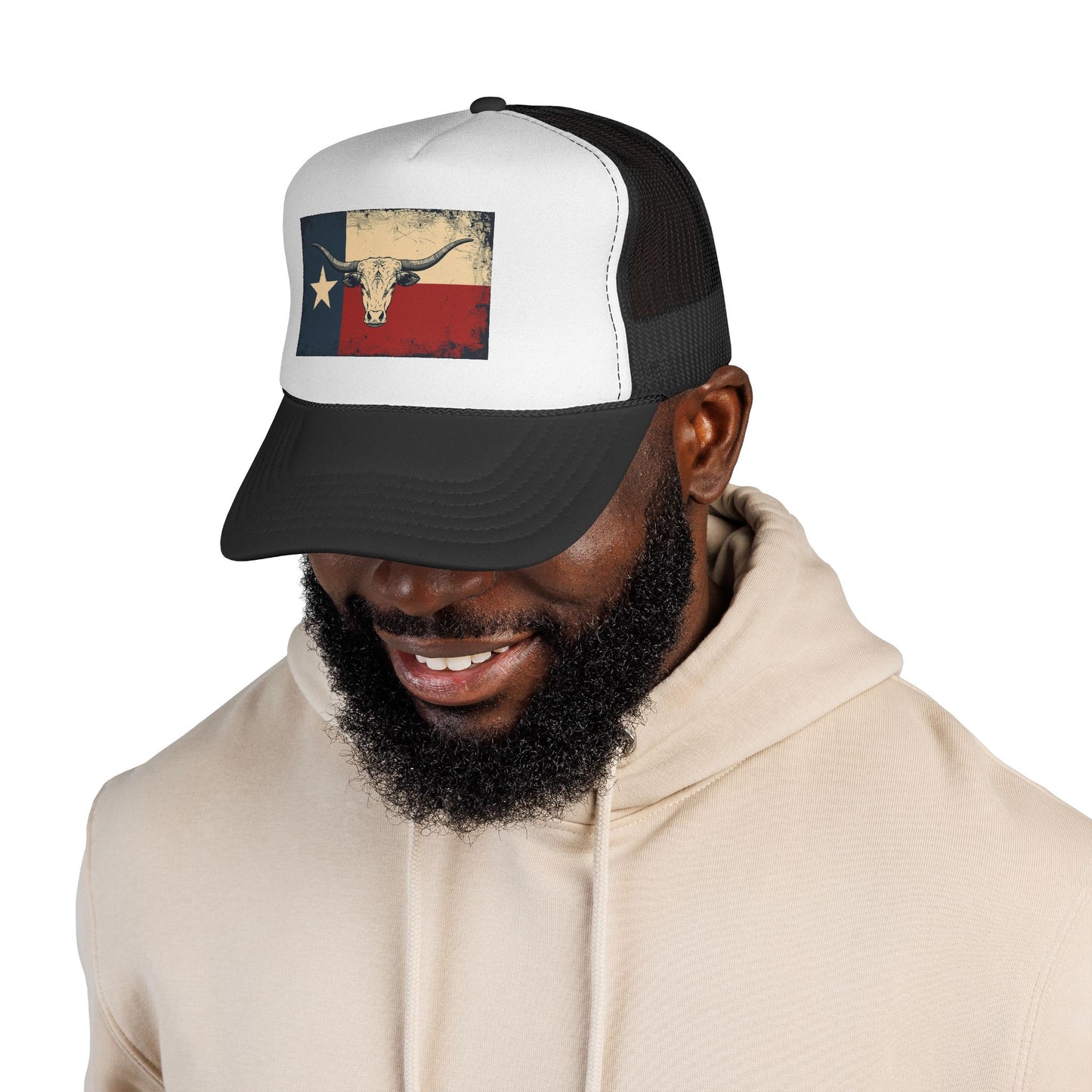 Texas Flag and Longhorn Trucker Hat