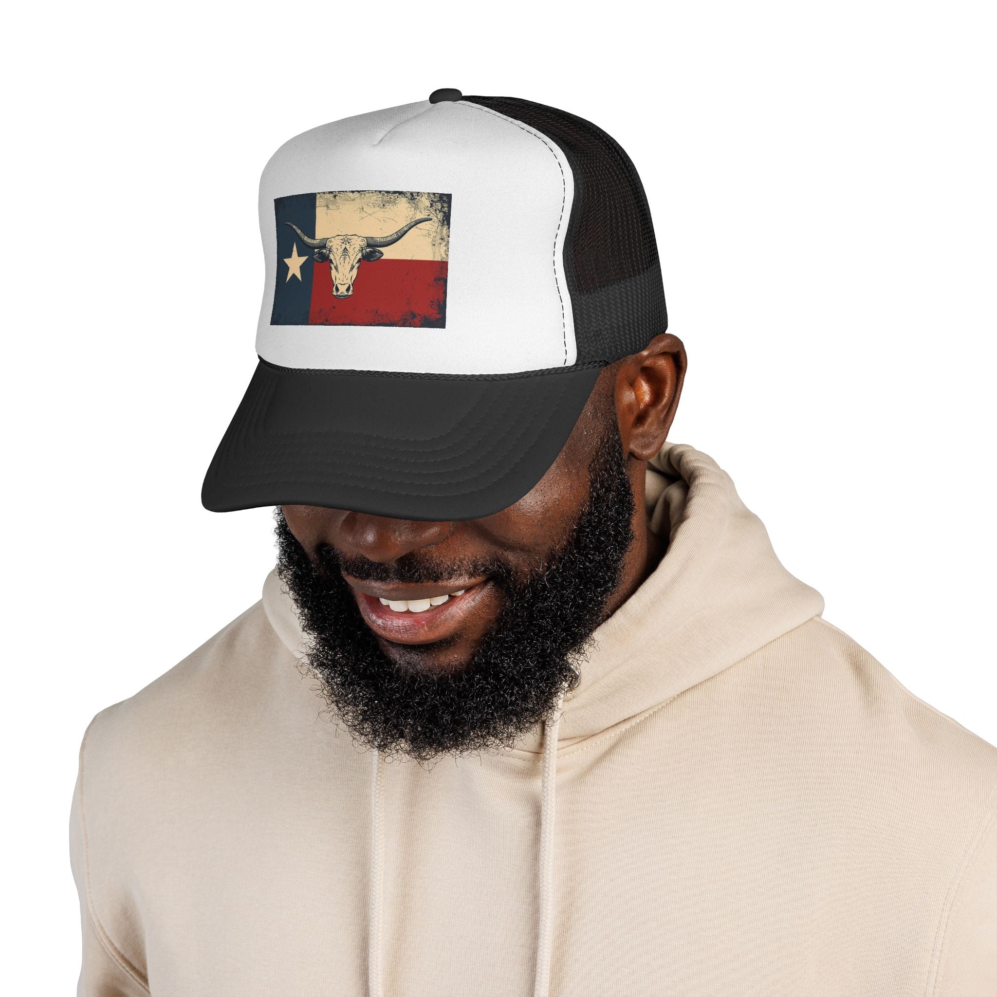 Texas Flag and Longhorn Trucker Hat