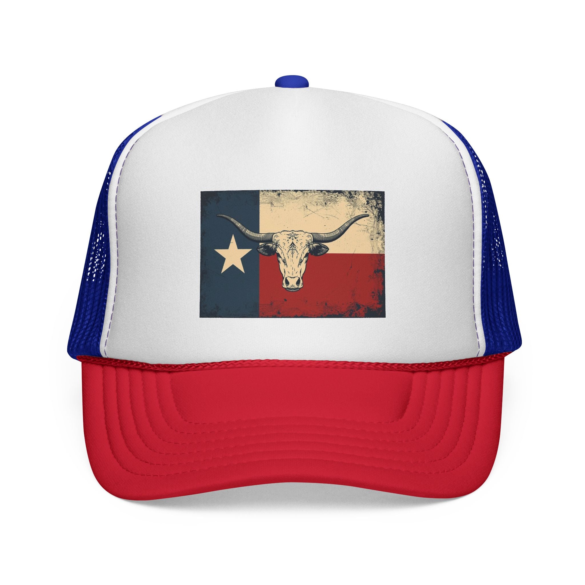 Texas Flag and Longhorn Trucker Hat