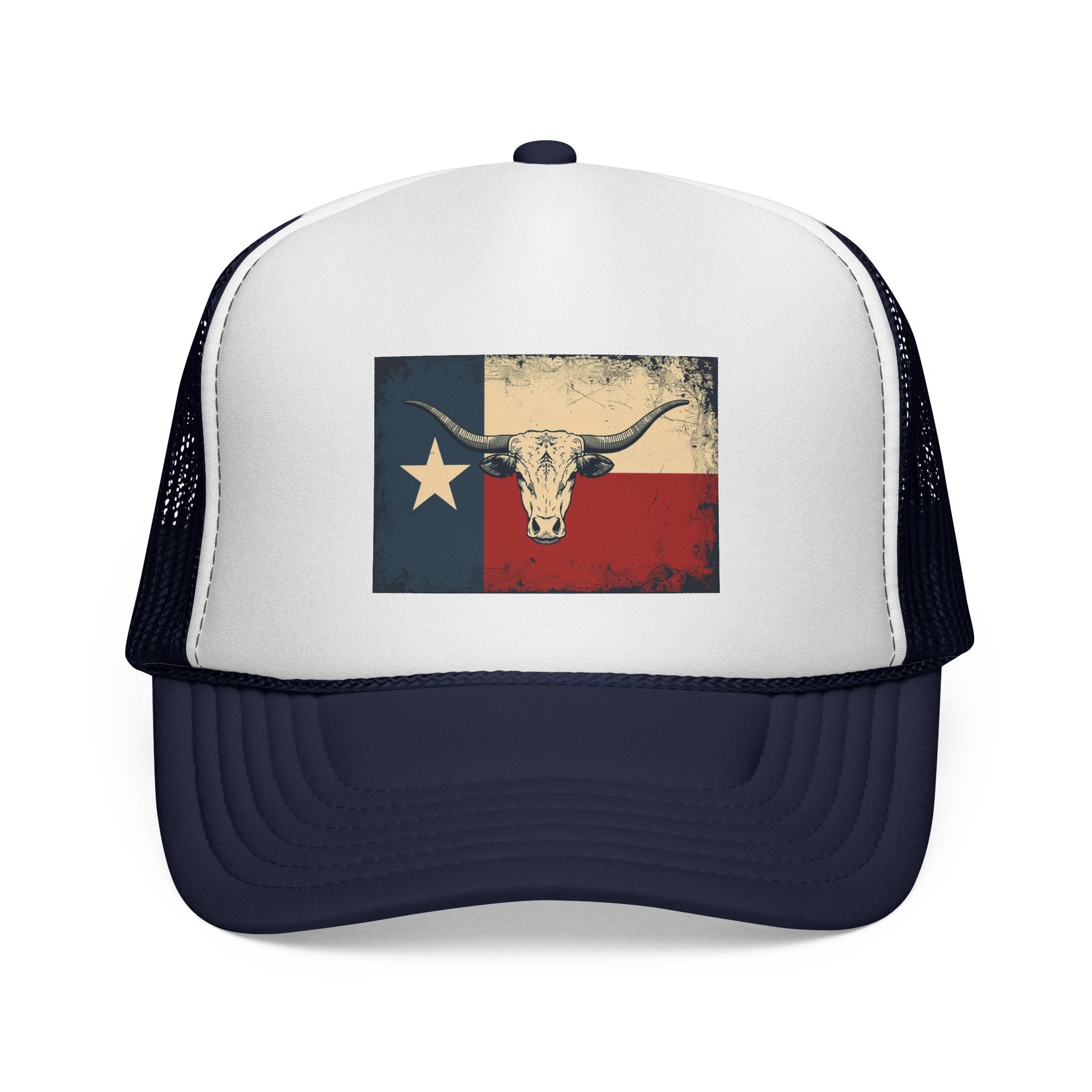 Texas Flag and Longhorn Trucker Hat